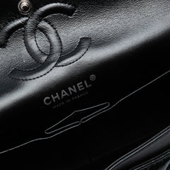 Small Classic Chevron Patent So Black Double Flap