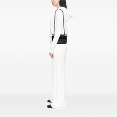 Small Classic Chevron Patent So Black Double Flap