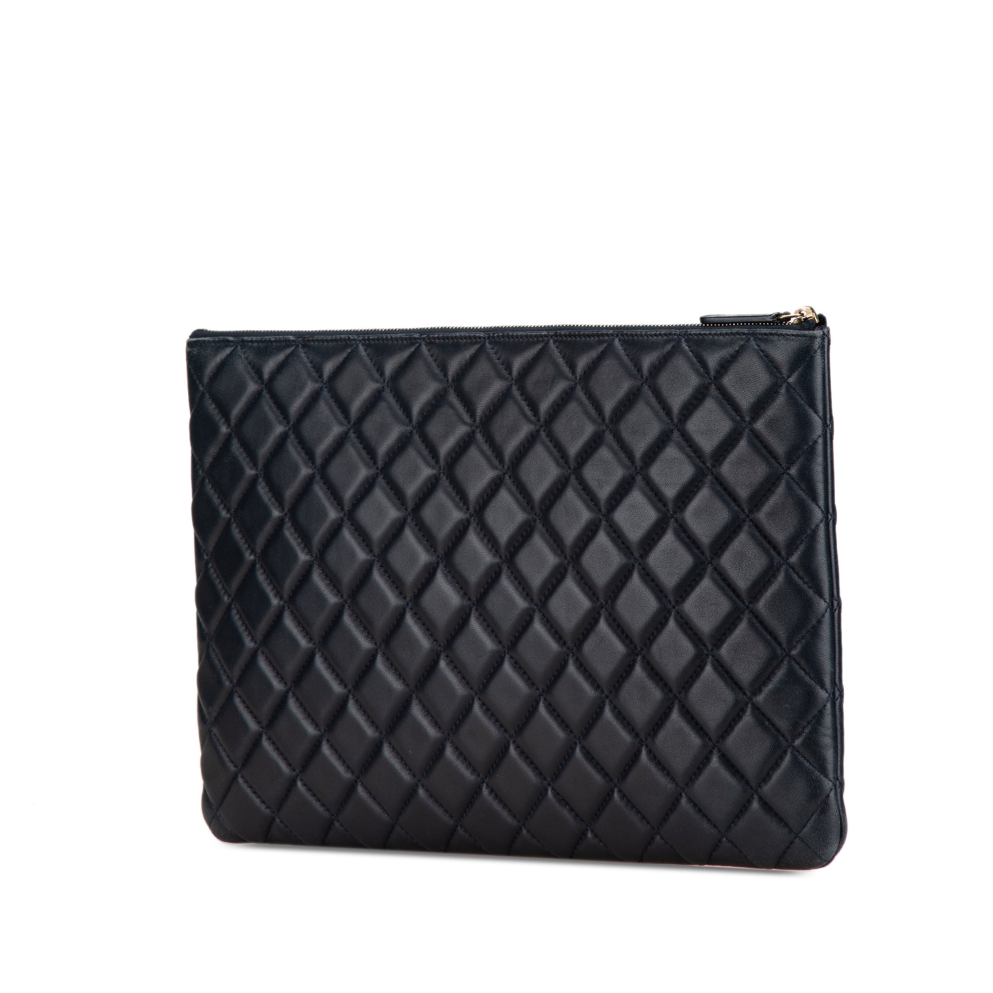 Large Quilted Lambskin O Case Clutch