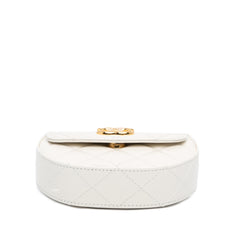 Mini CC Quilted Aged Calfskin Top Handle Clutch with Chain