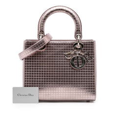 Medium Metallic Patent Microcannage Lady Dior