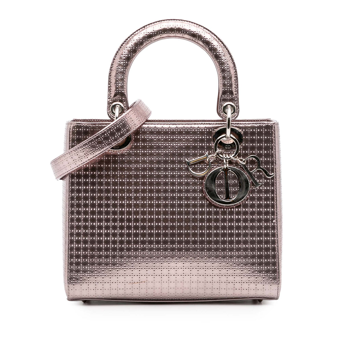 Medium Metallic Patent Microcannage Lady Dior
