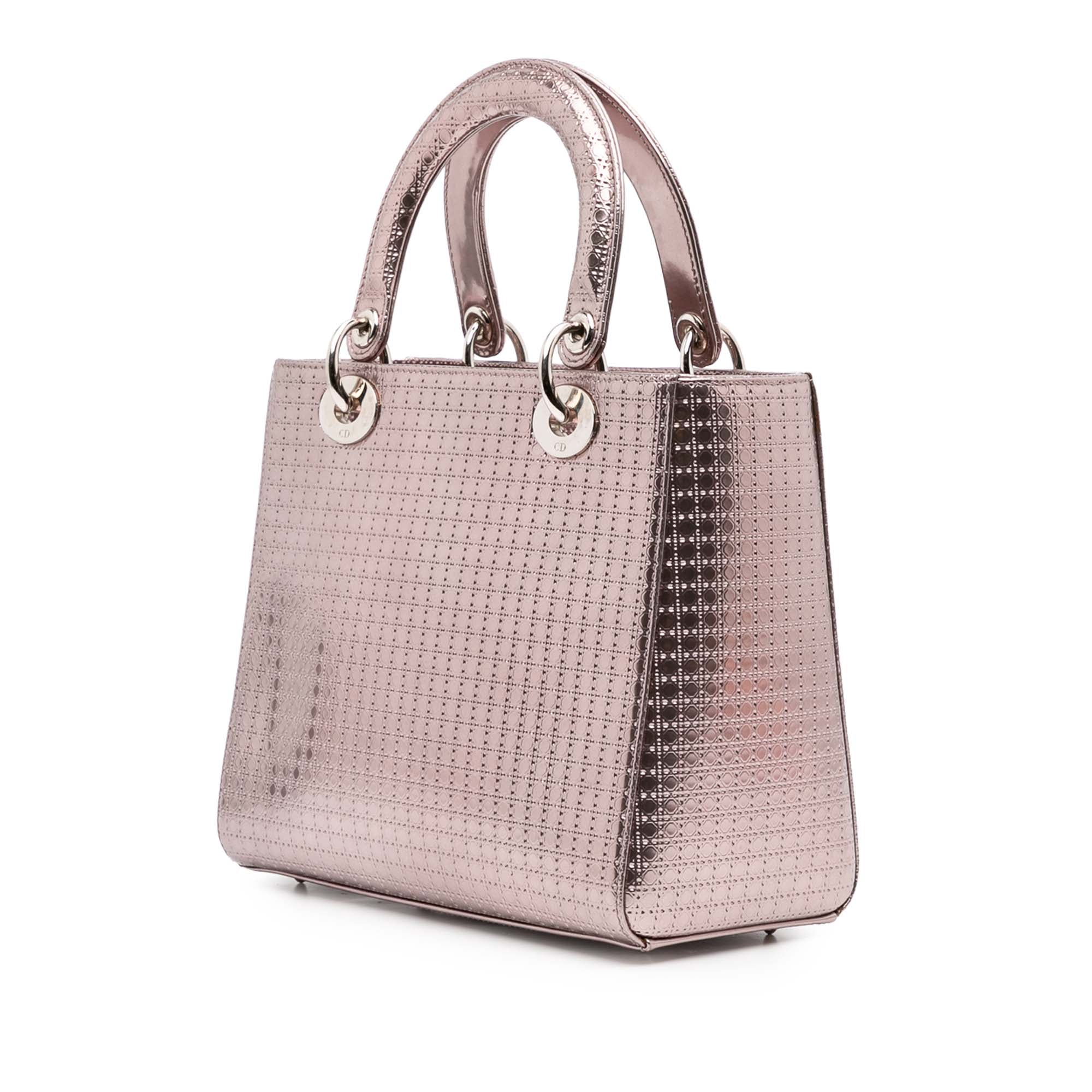 Medium Metallic Patent Microcannage Lady Dior
