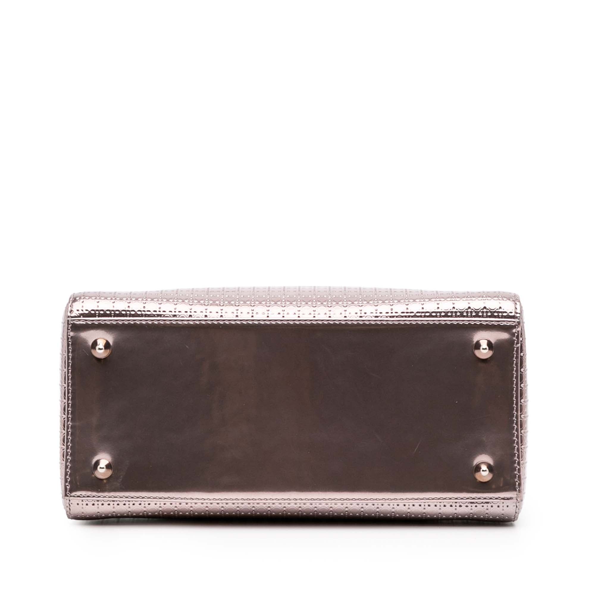 Medium Metallic Patent Microcannage Lady Dior