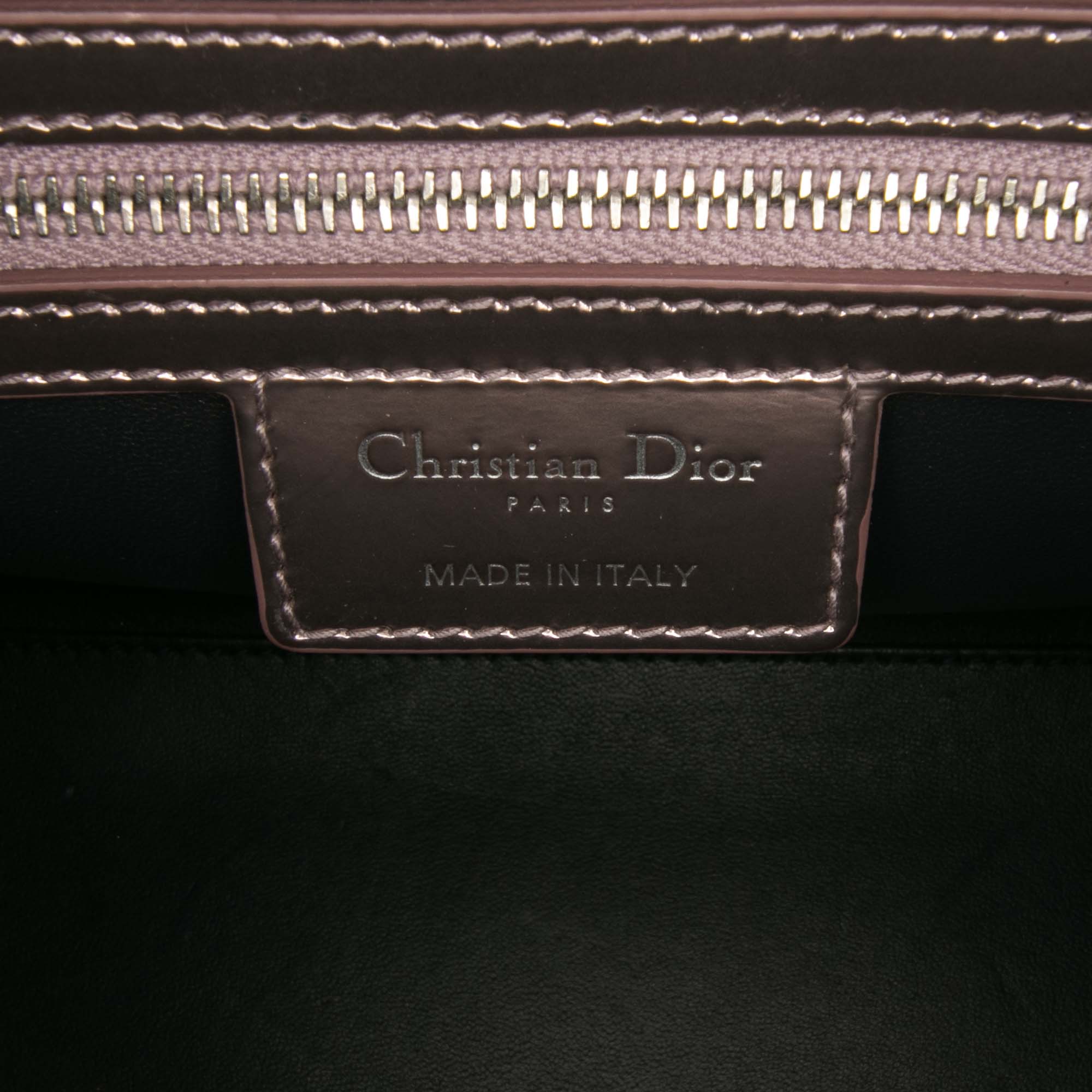 Medium Metallic Patent Microcannage Lady Dior