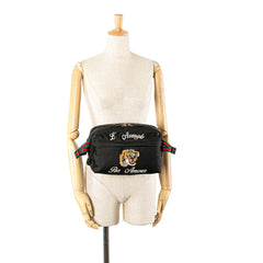 Techno Canvas Web L Aveugle Par Amour Embroidered Belt Bag