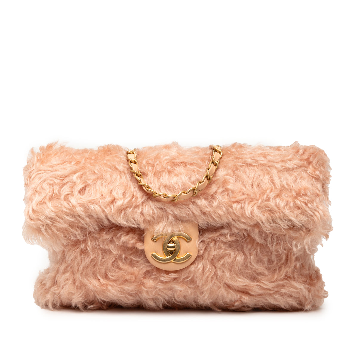 CC Fantasy Fur Clutch with Chain