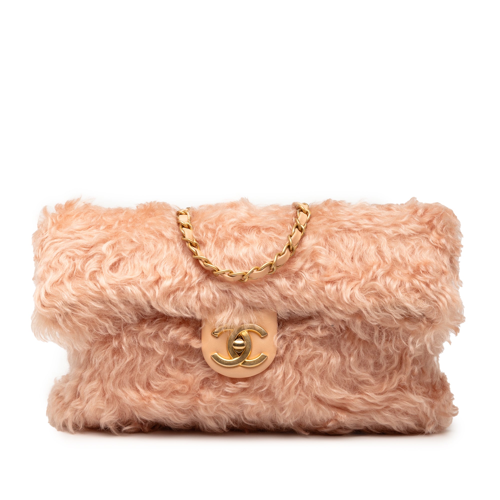 CC Fantasy Fur Clutch with Chain