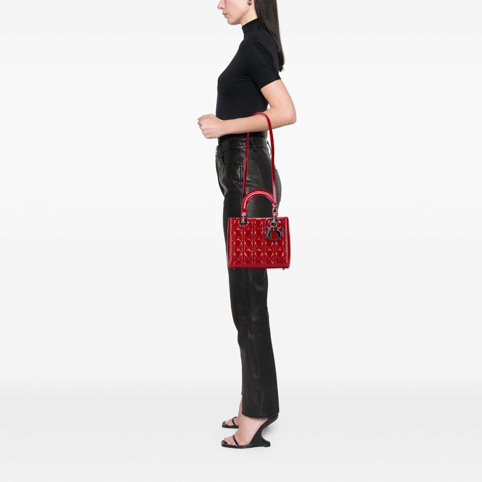 Medium Patent Cannage Lady Dior