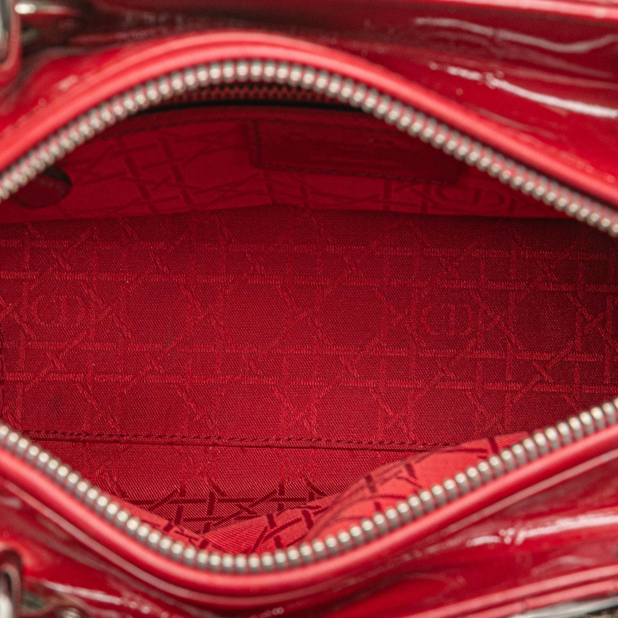 Medium Patent Cannage Lady Dior
