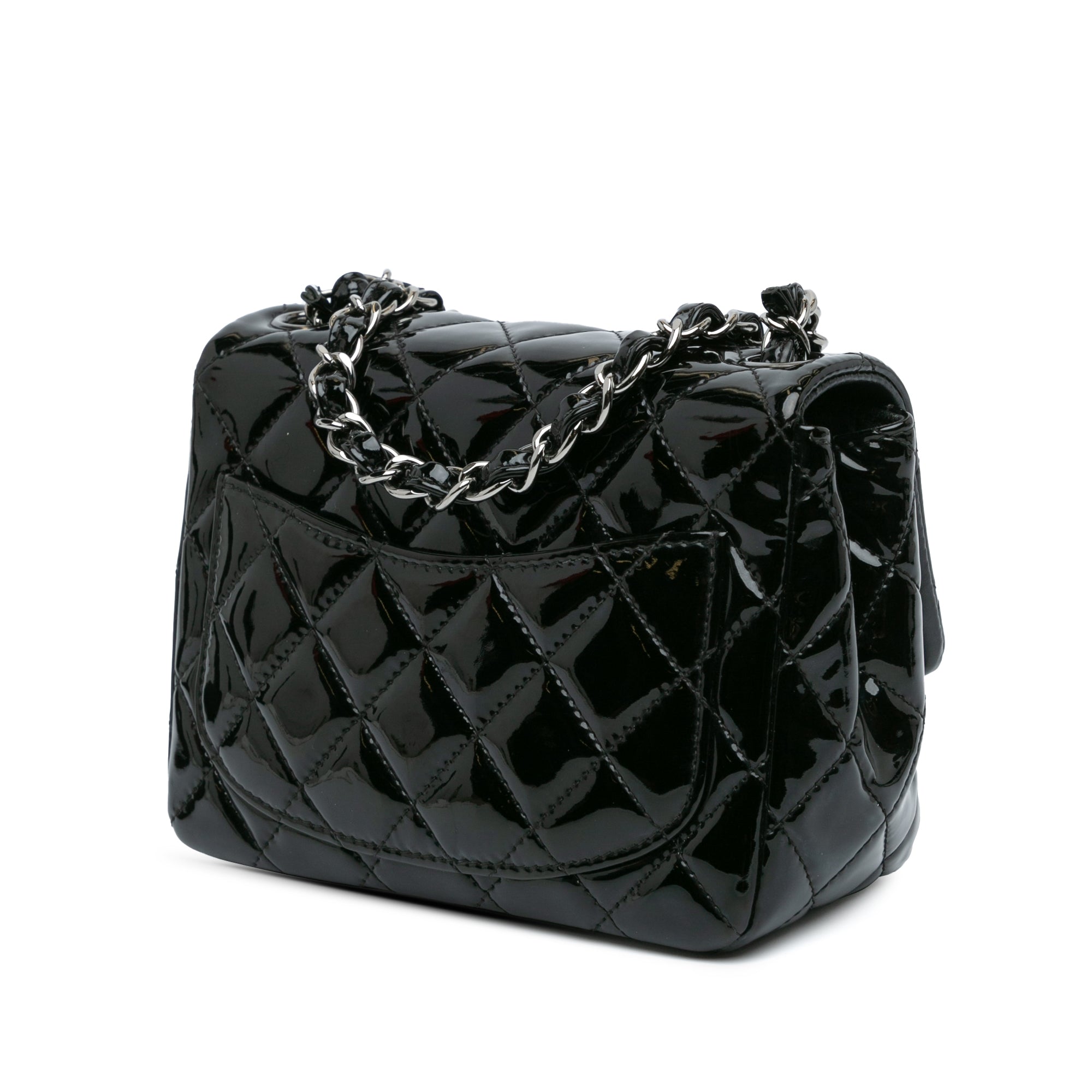Mini Square Classic Patent Single Flap