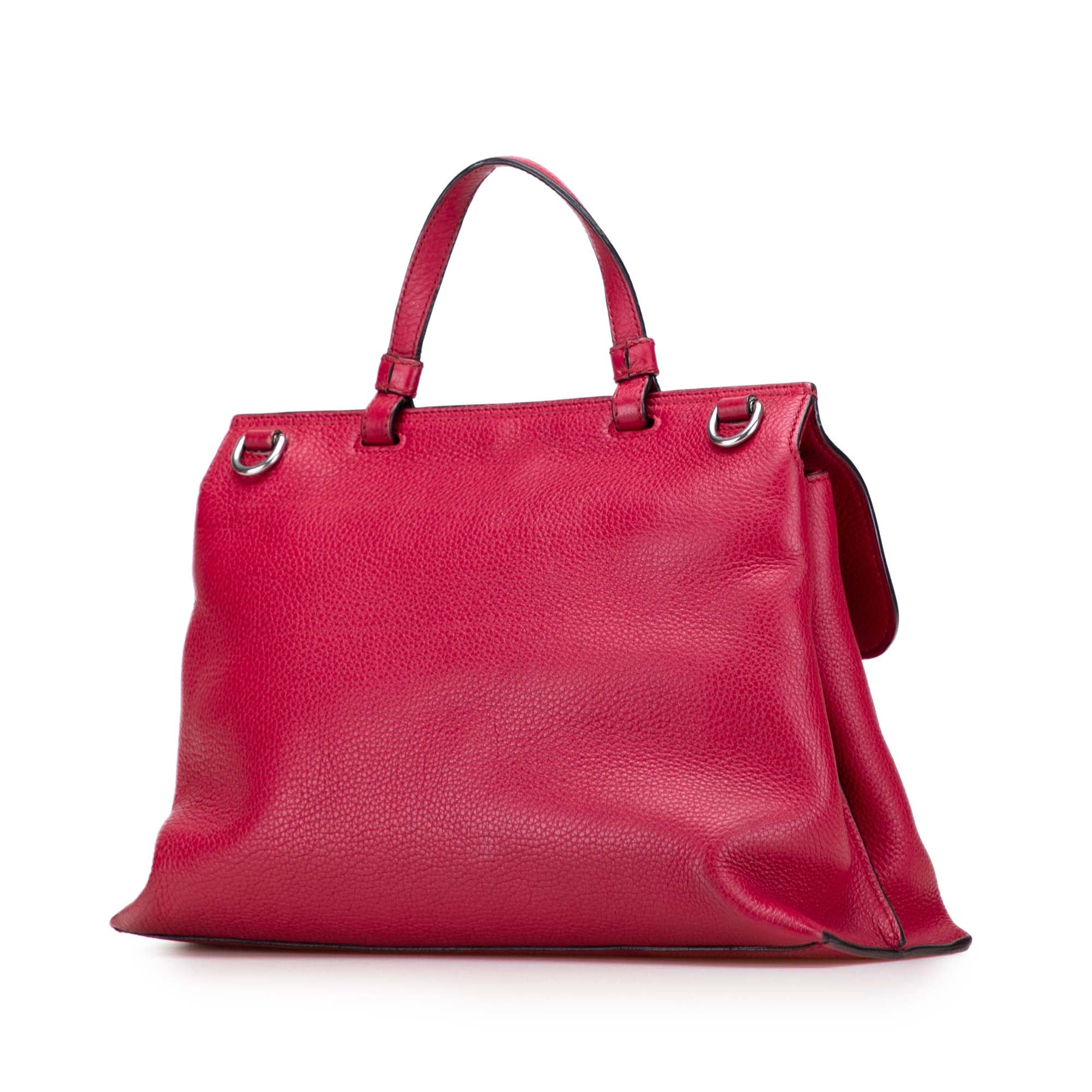 Medium Leather Bamboo Daily Satchel