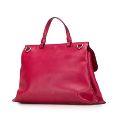 Medium Leather Bamboo Daily Satchel