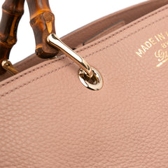 Medium Calfskin Bamboo Shopper Satchel