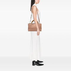 Medium Calfskin Bamboo Shopper Satchel
