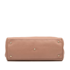 Medium Calfskin Bamboo Shopper Satchel