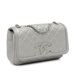 Small Metallic Caviar CC Filigree Flap_1