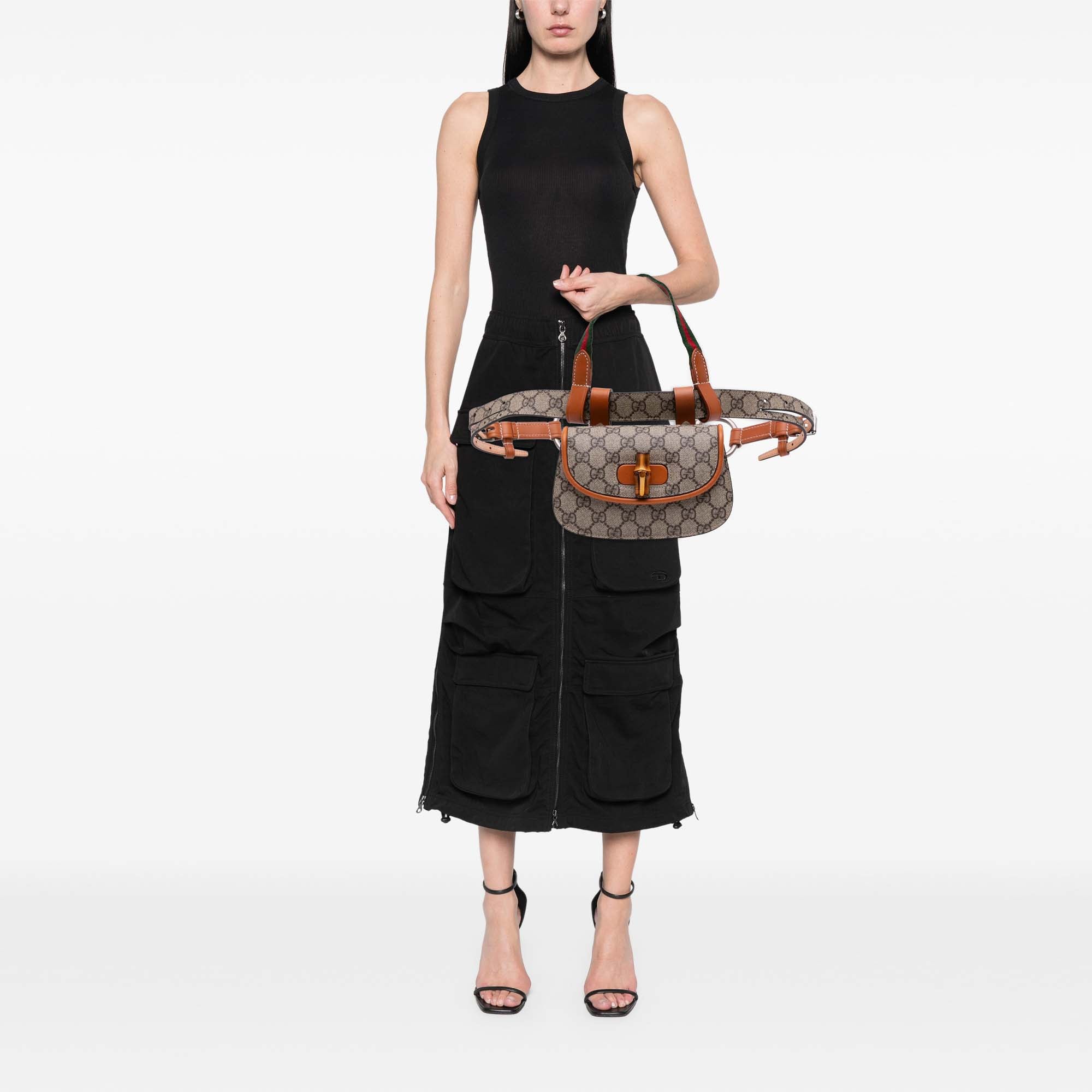 Mini GG Supreme Web Bamboo 1947 Belt Bag