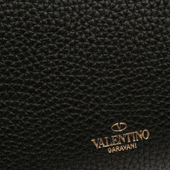 Pebbled Calfskin Rockstud Flip Lock Wallet On Chain