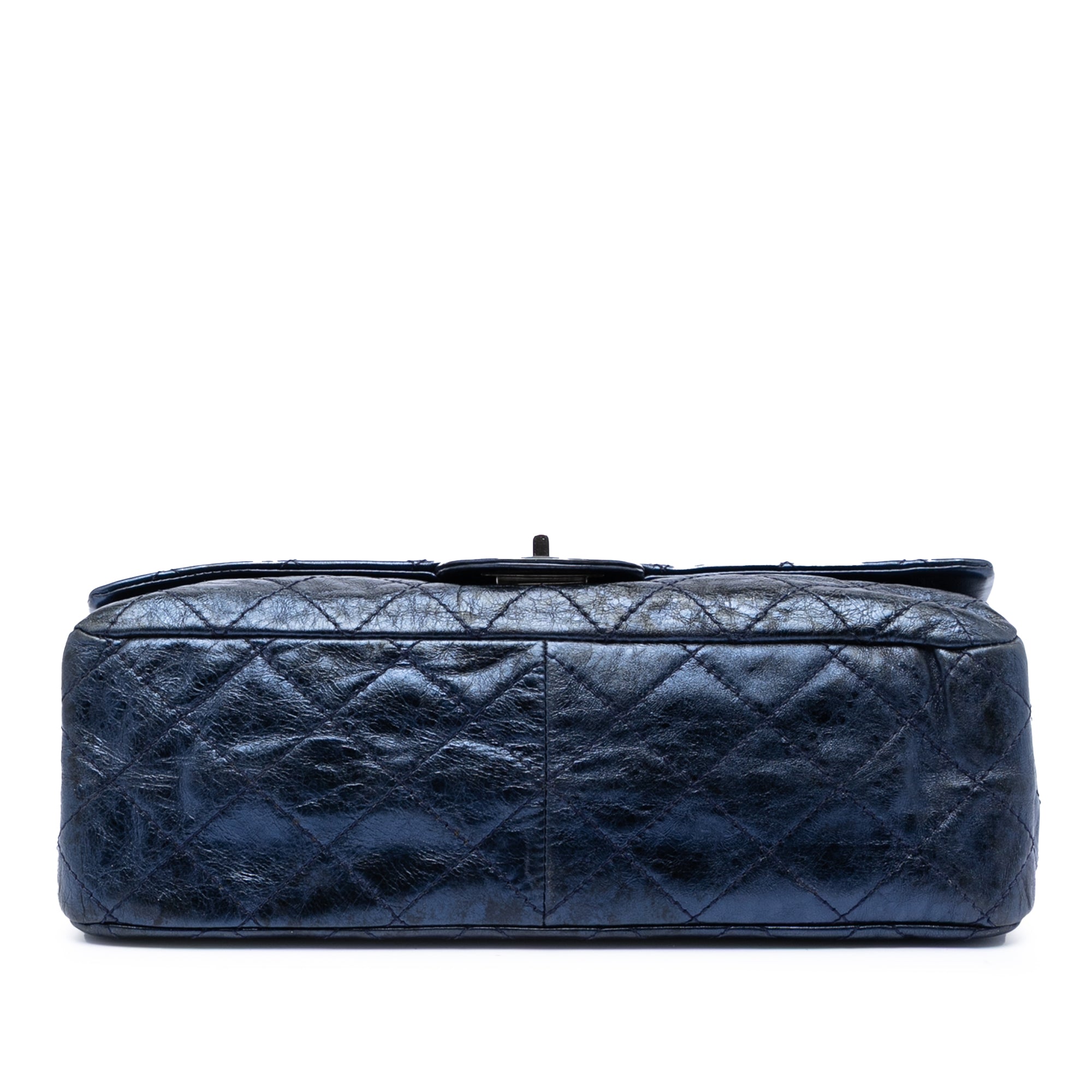 Metallic Quilted Aged Calfskin Reissue 2.55 Double Flap 227