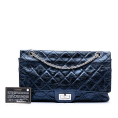 Metallic Quilted Aged Calfskin Reissue 2.55 Double Flap 227