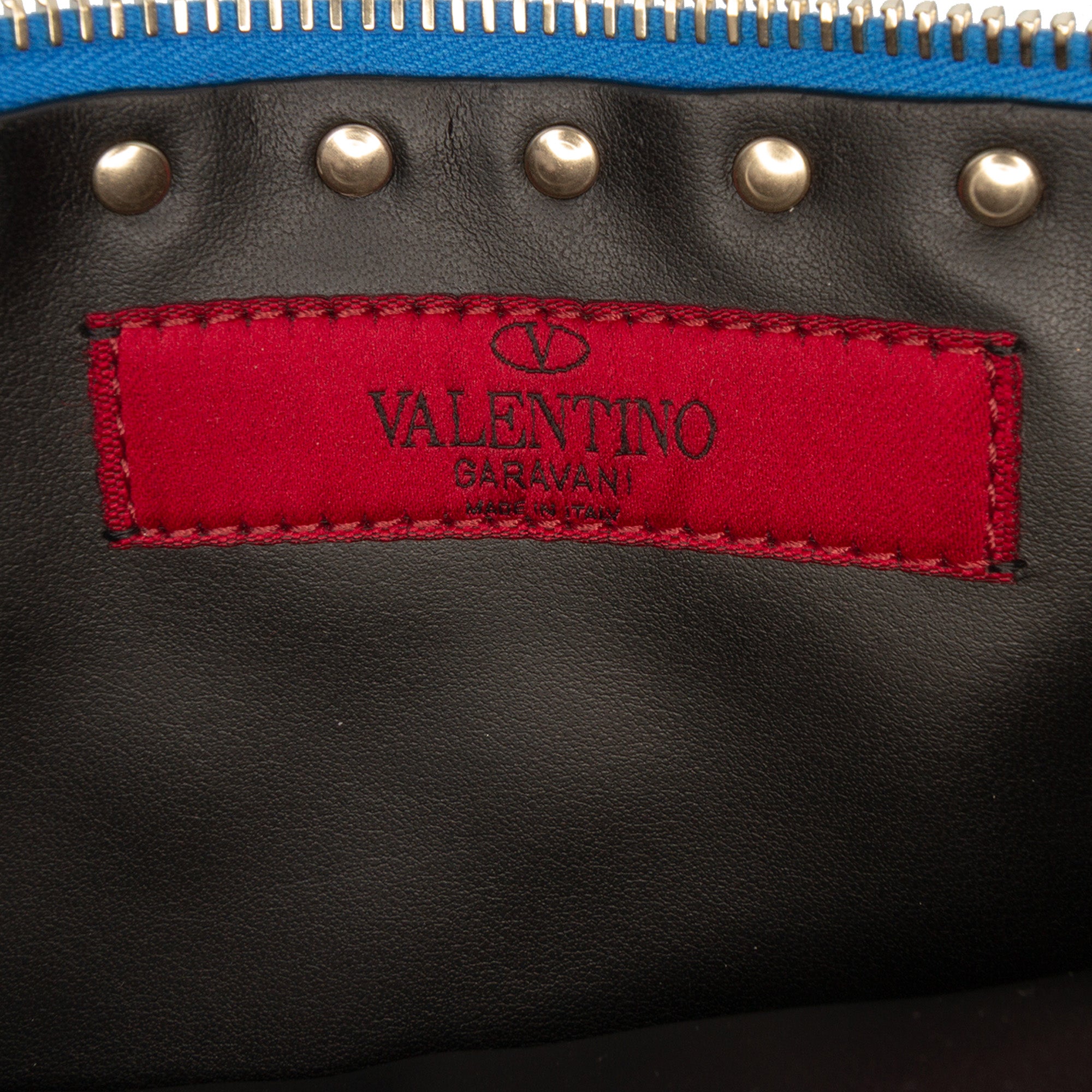 Large Nappa Rockstud Spike Flat Pouch