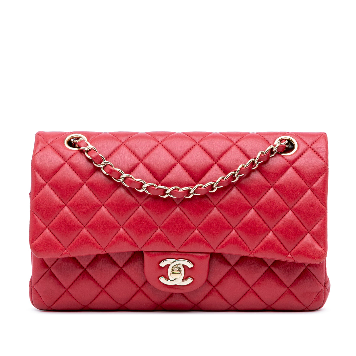 Medium Classic Lambskin Double Flap