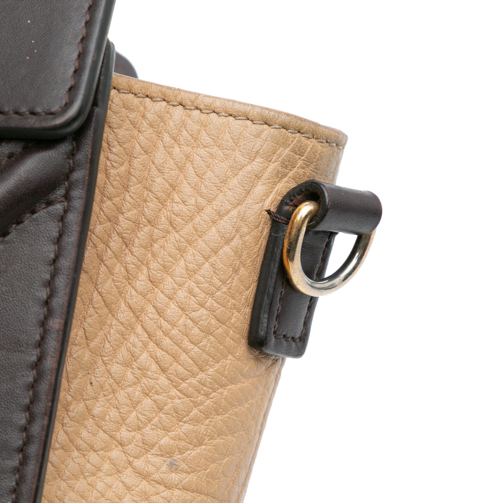 Nano Tricolor Leather Luggage Tote