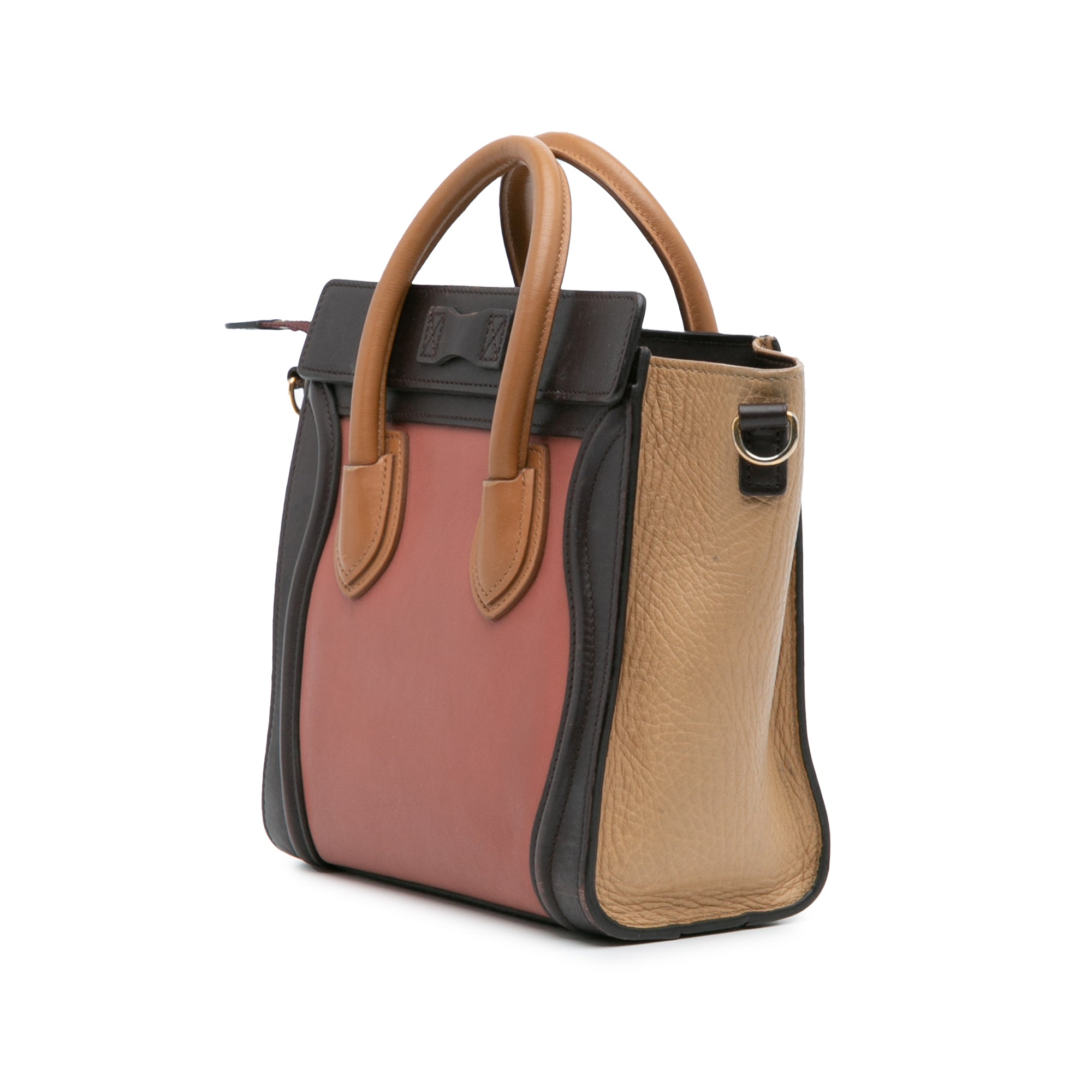 Nano Tricolor Leather Luggage Tote