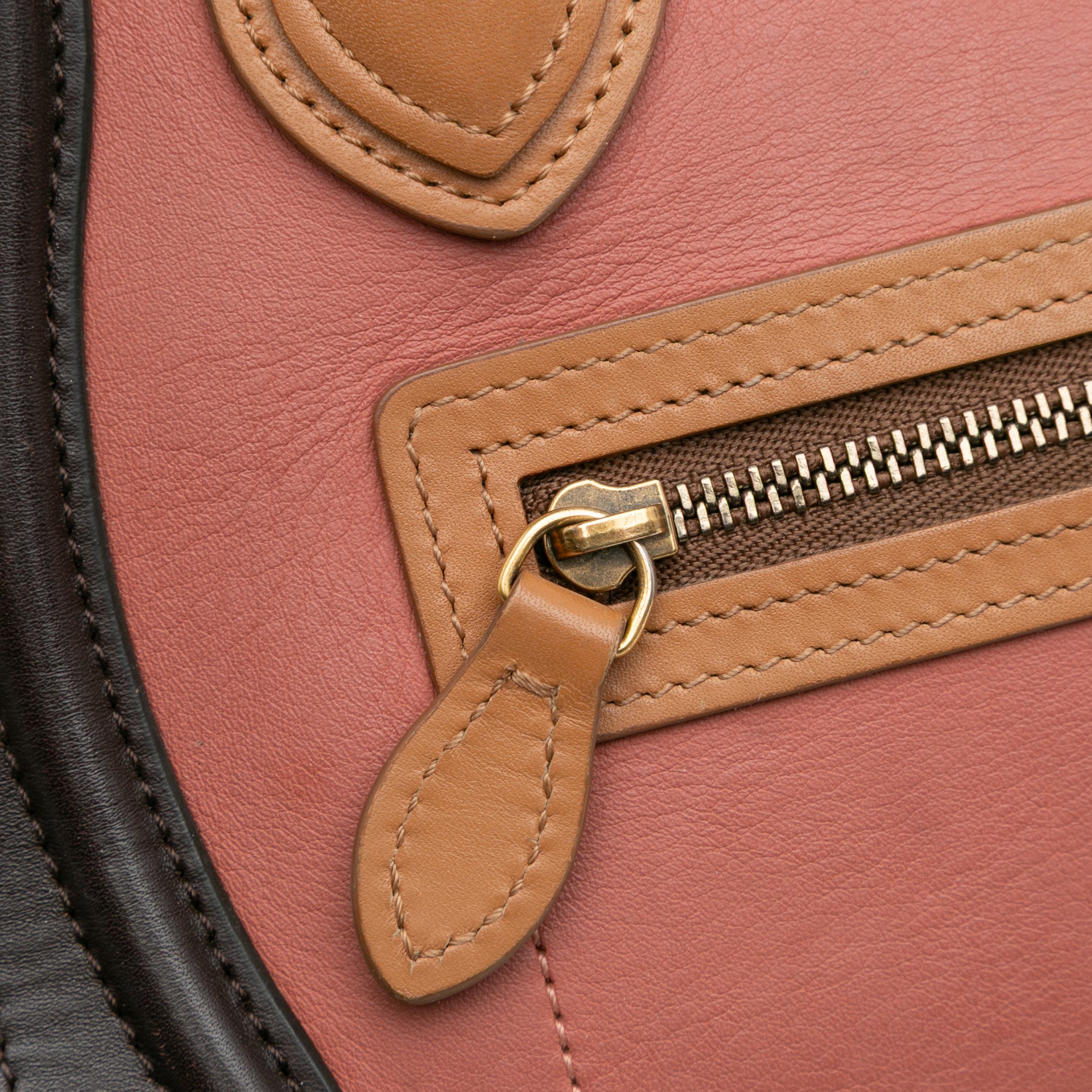 Nano Tricolor Leather Luggage Tote