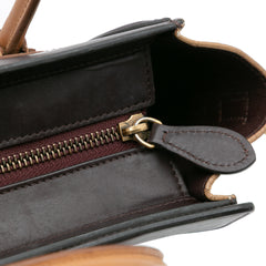 Nano Tricolor Leather Luggage Tote