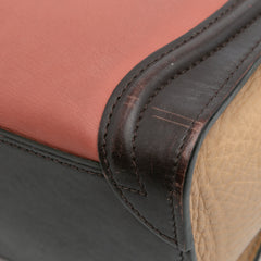 Nano Tricolor Leather Luggage Tote