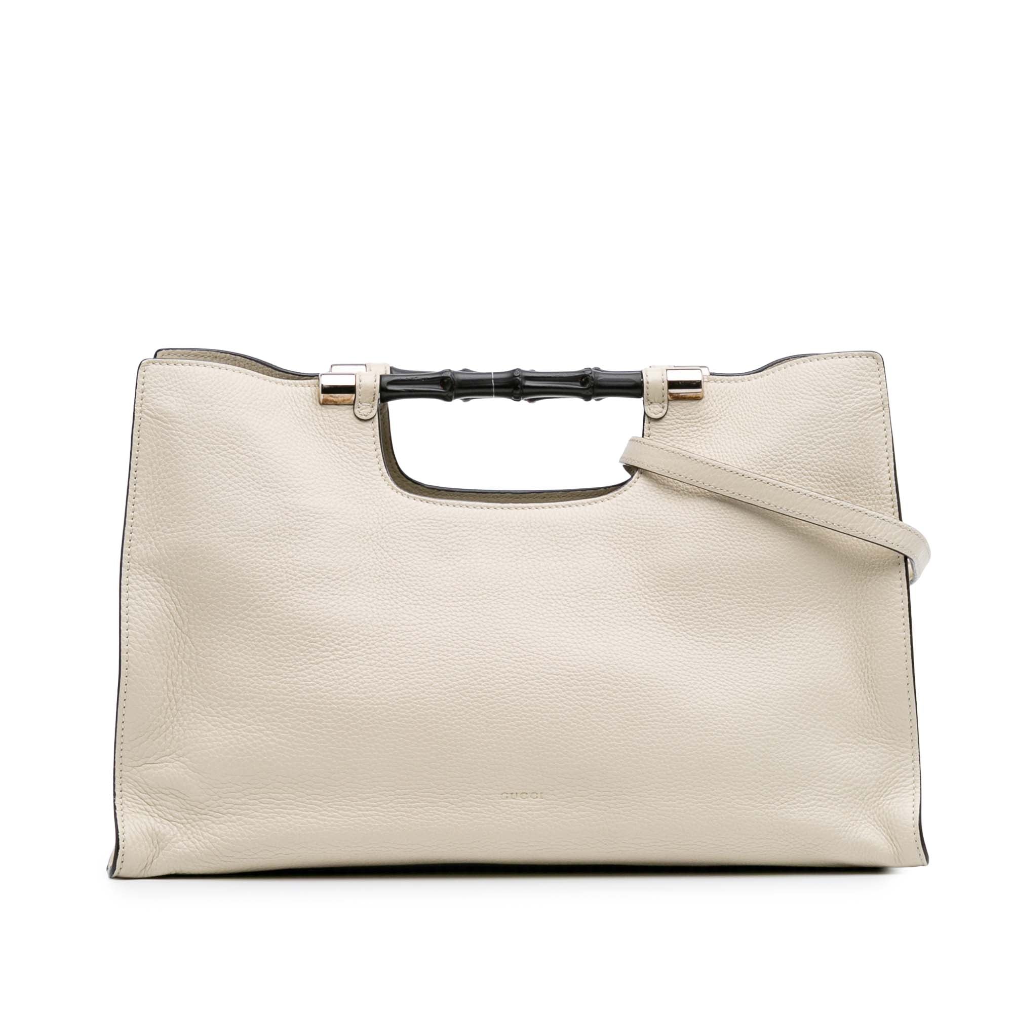 Medium Calfskin Bamboo Daily Shopper Satchel