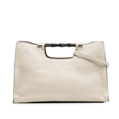 Medium Calfskin Bamboo Daily Shopper Satchel