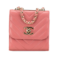Mini Chevron Lambskin Trendy CC Chain Wallet