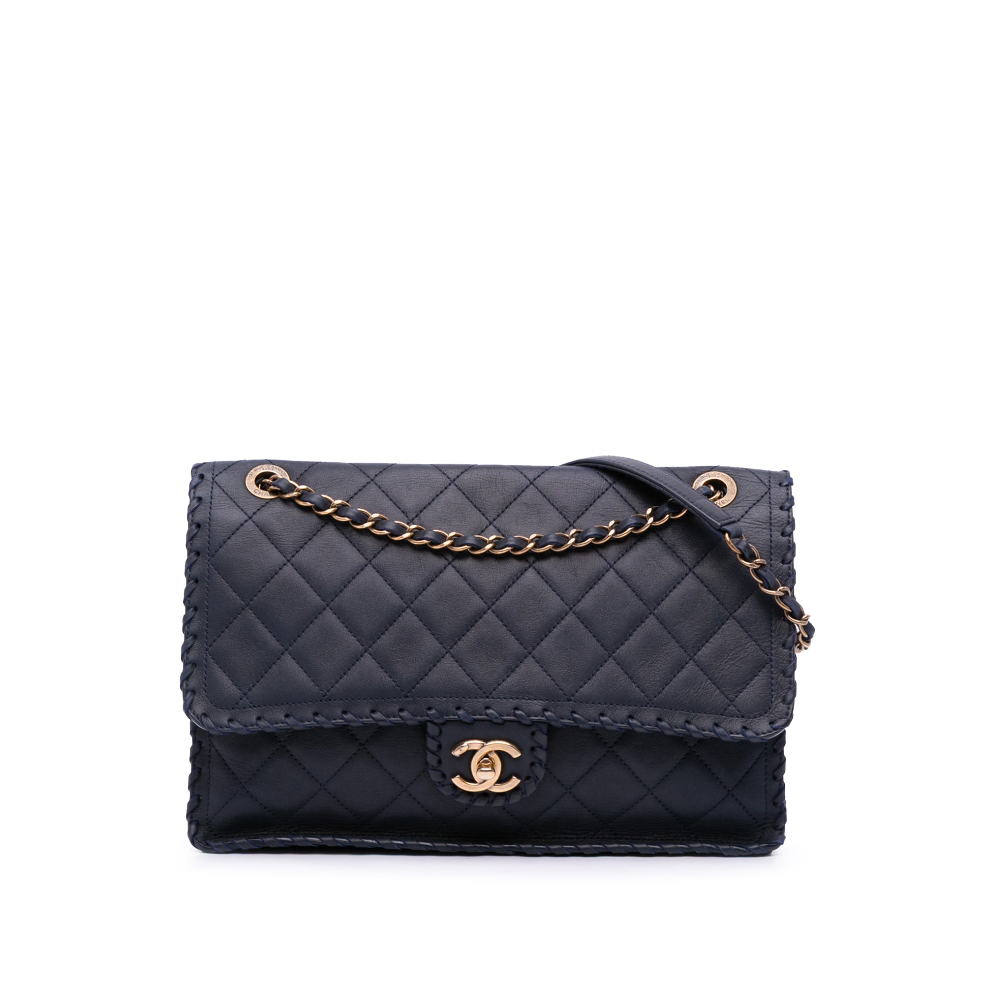 Jumbo Quilted Calfskin Happy Stitch Flap