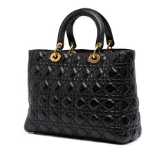 Large Crinkled Patent Cannage Lady Dior
