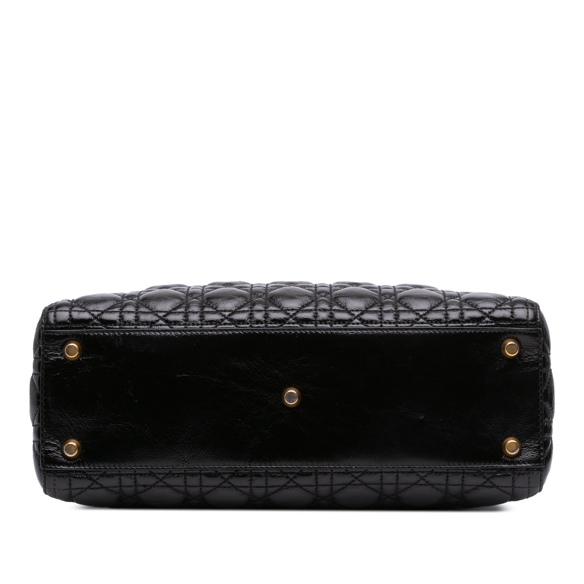 Large Crinkled Patent Cannage Lady Dior