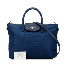 Saffiano Trimmed Tessuto Satchel