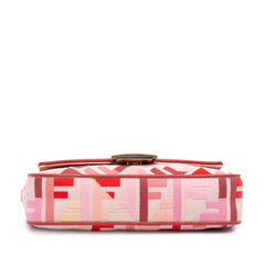 Zucca Embroidered Canvas Baguette Satchel