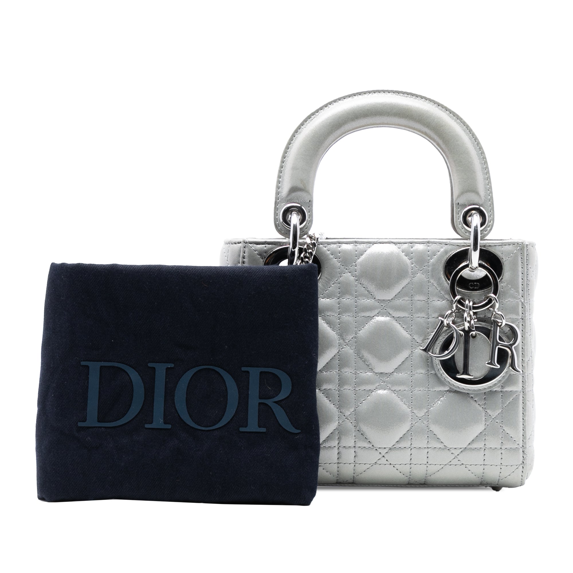 Mini Iridescent Lambskin Cannage Lady Dior