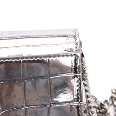 Croc Embossed Metallic Calfskin Hannah Wallet On Chain