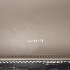 Croc Embossed Metallic Calfskin Hannah Wallet On Chain