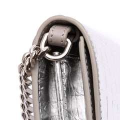 Croc Embossed Metallic Calfskin Hannah Wallet On Chain