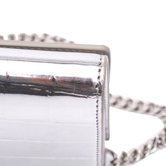 Croc Embossed Metallic Calfskin Hannah Wallet On Chain