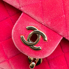 Mini Quilted Velvet Pearl Crush Single Flap