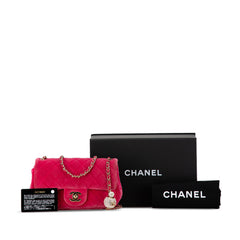 Mini Quilted Velvet Pearl Crush Single Flap