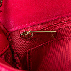 Mini Quilted Velvet Pearl Crush Single Flap
