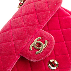 Mini Quilted Velvet Pearl Crush Single Flap