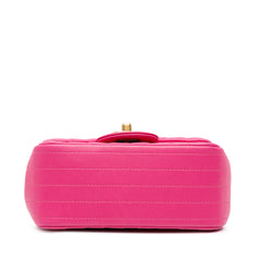 Mini Square Classic Chevron Lambskin Single Flap
